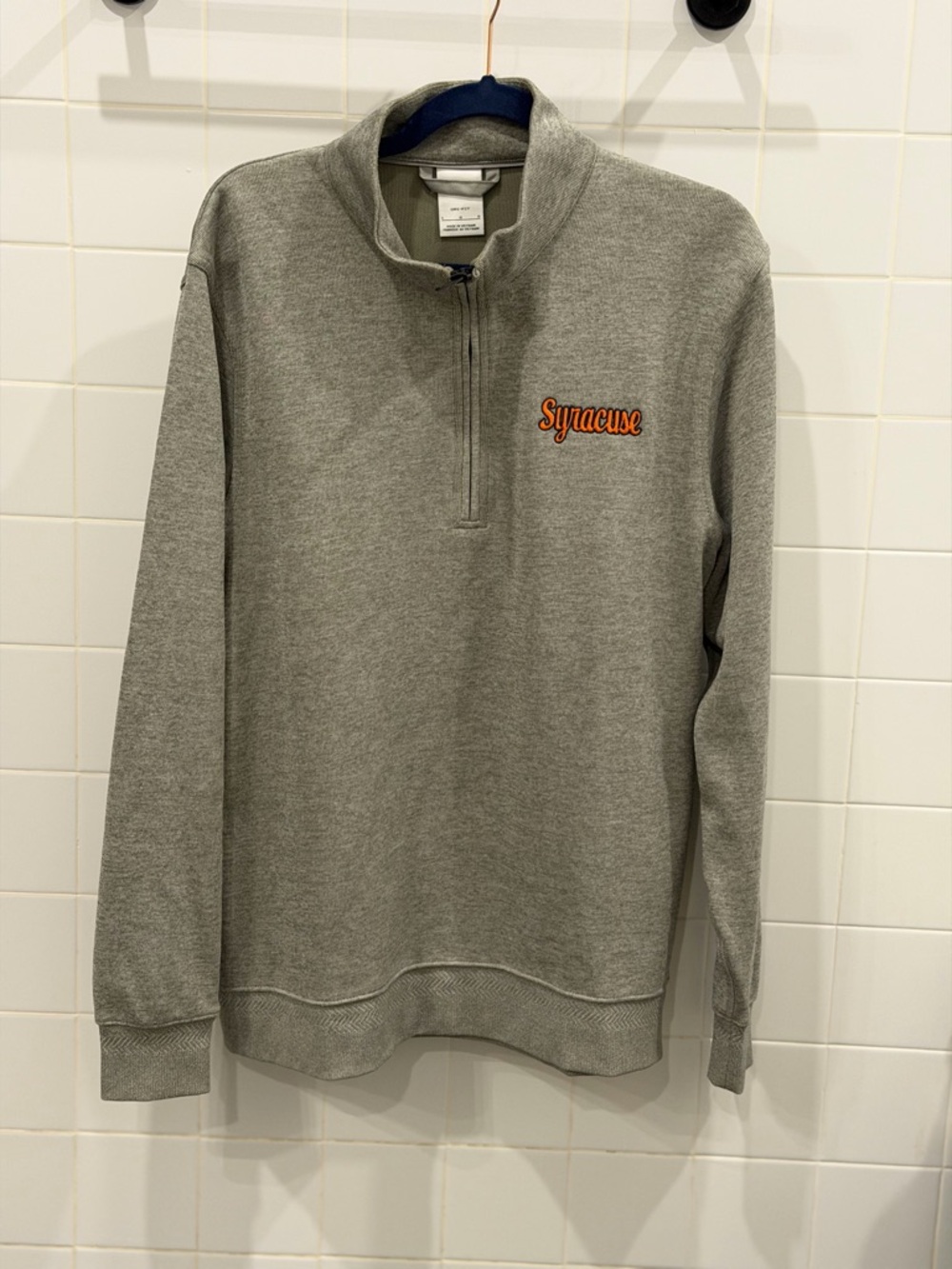 Nike Gray Syracuse Half-Zip Sweatshirt with Orange Script